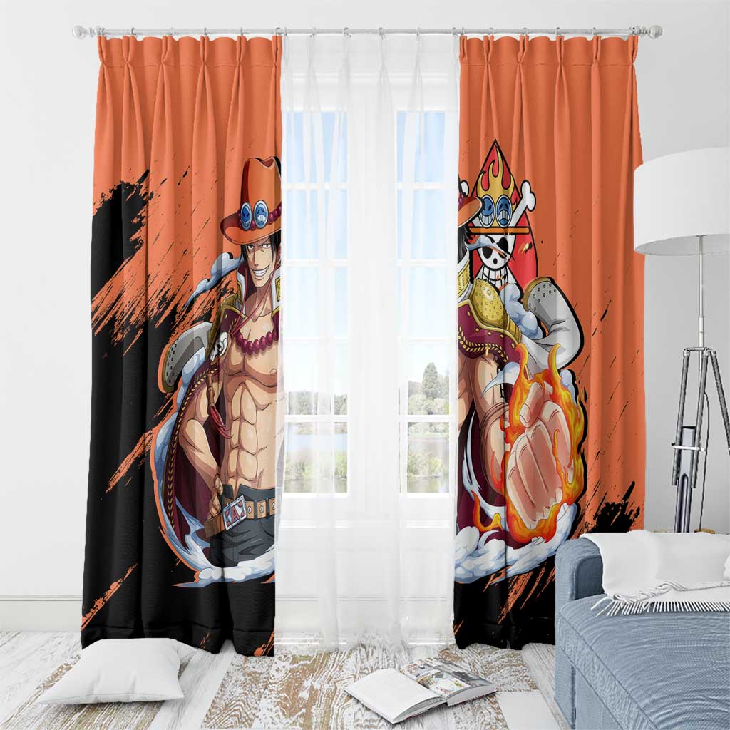 Portgas D.Ace - One Piece Window Curtain Anime Style
