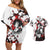 Kokushibo - Demon Slayer Couples Matching Off Shoulder Short Dress and Hawaiian Shirt Anime Japan Style