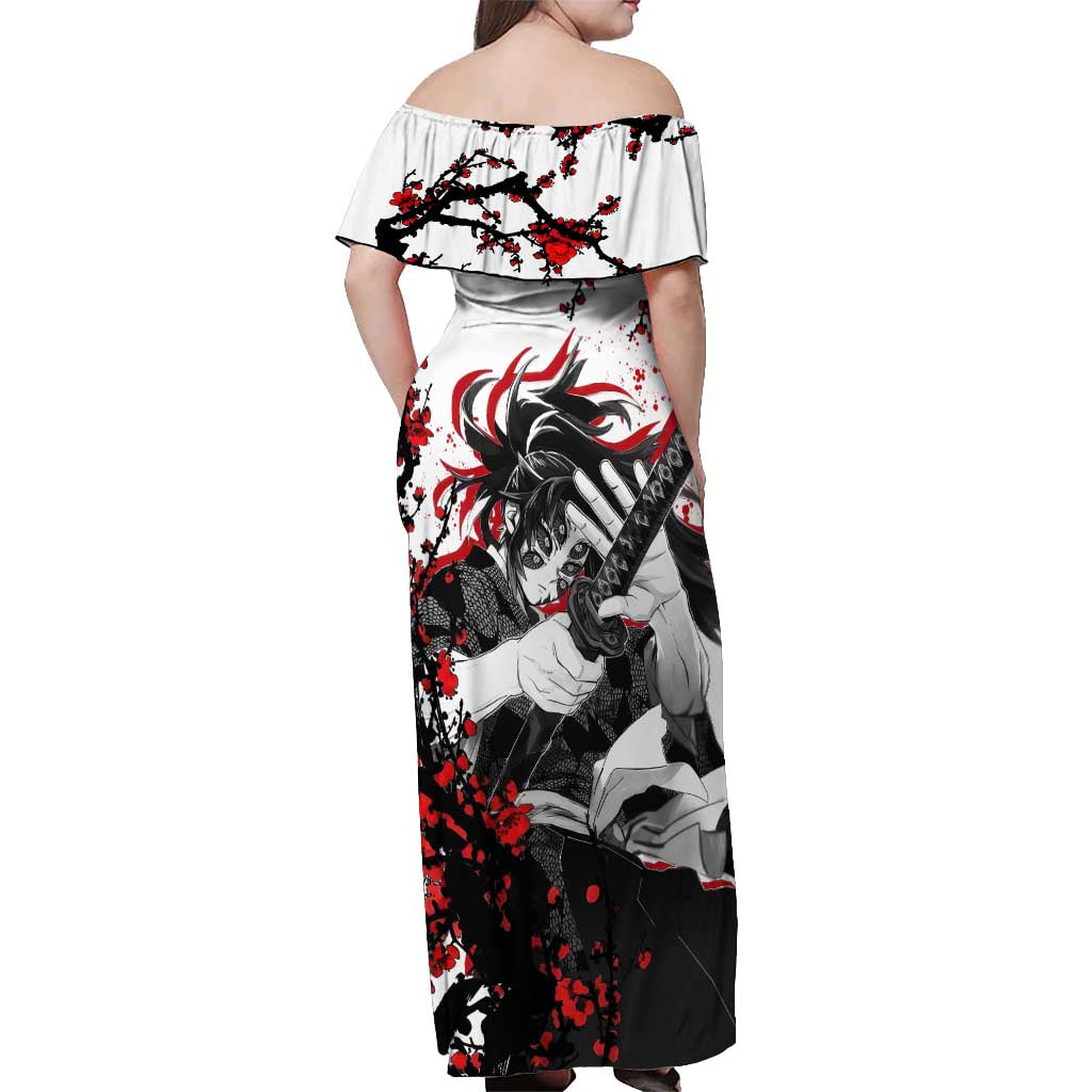Kokushibo - Demon Slayer Off Shoulder Maxi Dress Anime Japan Style