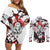 Daki - Demon Slayer Couples Matching Off Shoulder Short Dress and Long Sleeve Button Shirt Anime Japan Style