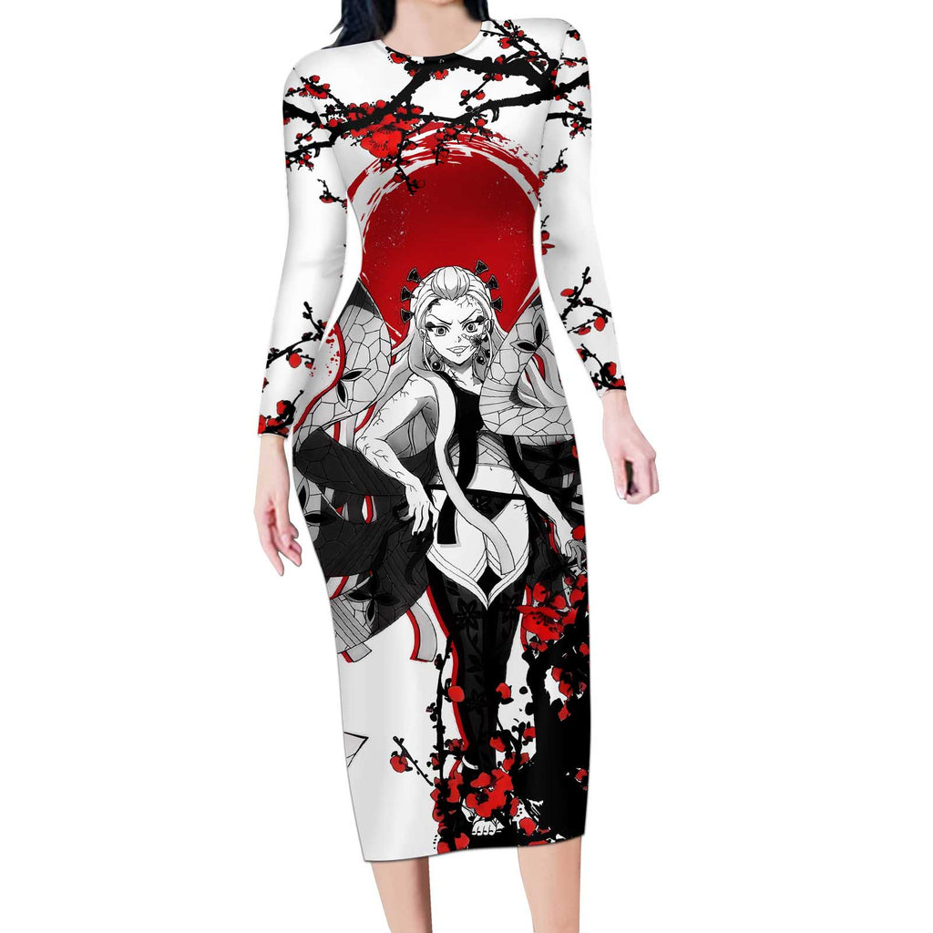 Daki - Demon Slayer Long Sleeve Bodycon Dress Anime Japan Style