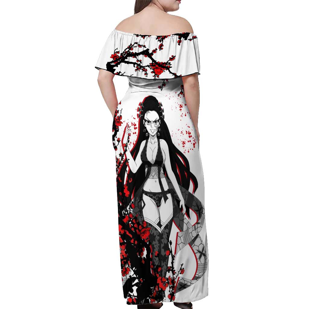 Daki - Demon Slayer Off Shoulder Maxi Dress Anime Japan Style