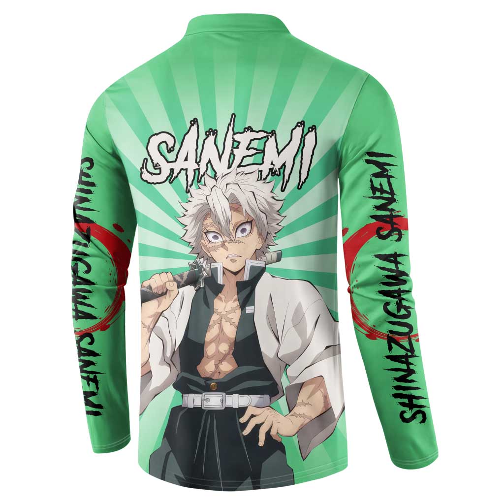 Sanemi Shinazugawa - Demon Slayer Button Sweatshirt Anime Mix Pattern Style