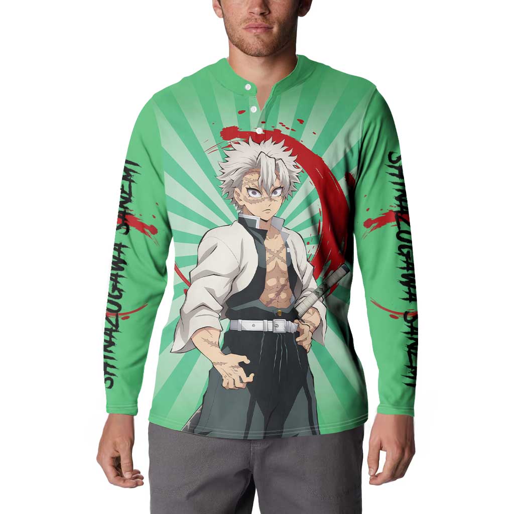 Sanemi Shinazugawa - Demon Slayer Button Sweatshirt Anime Mix Pattern Style
