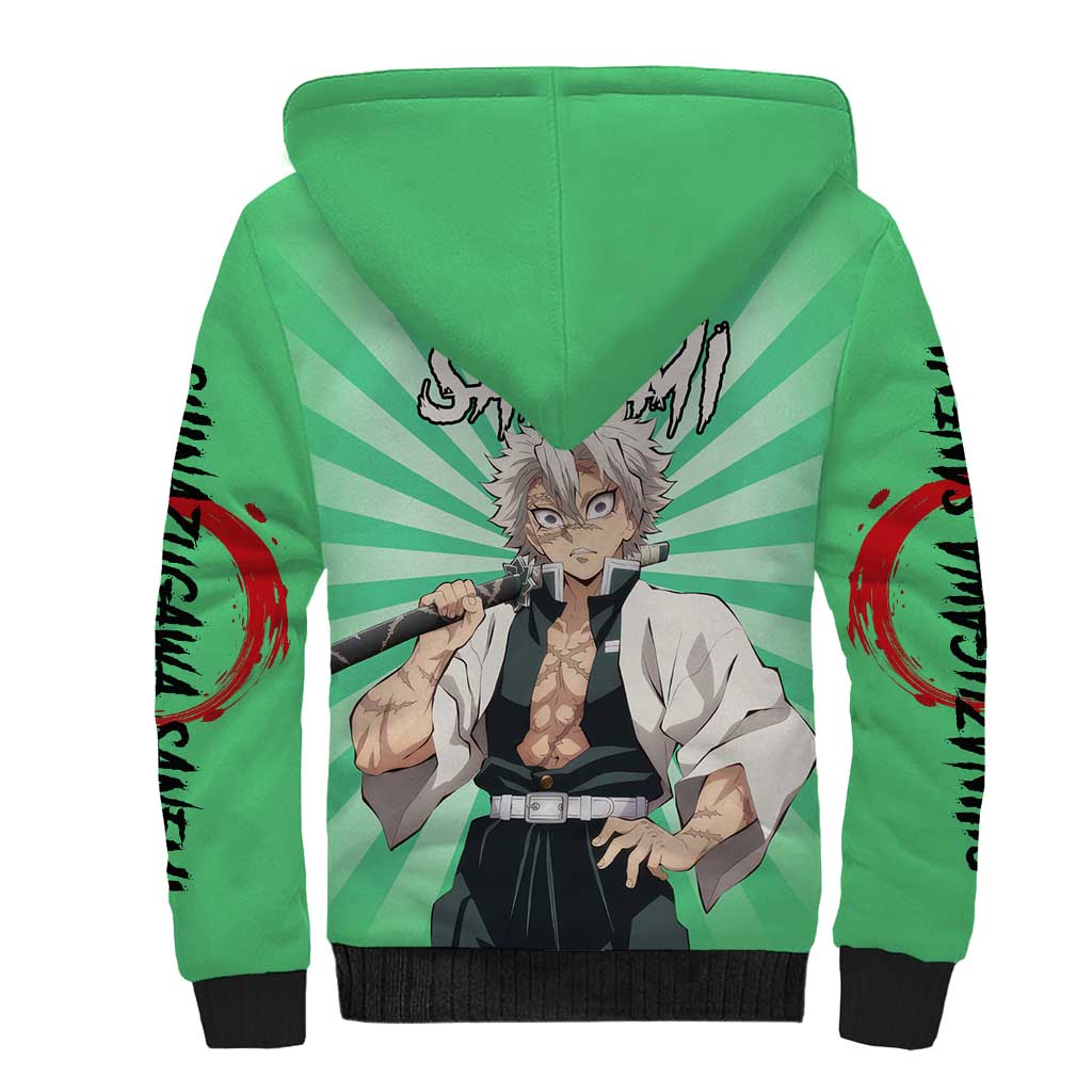 Sanemi Shinazugawa - Demon Slayer Sherpa Hoodie Anime Mix Pattern Style