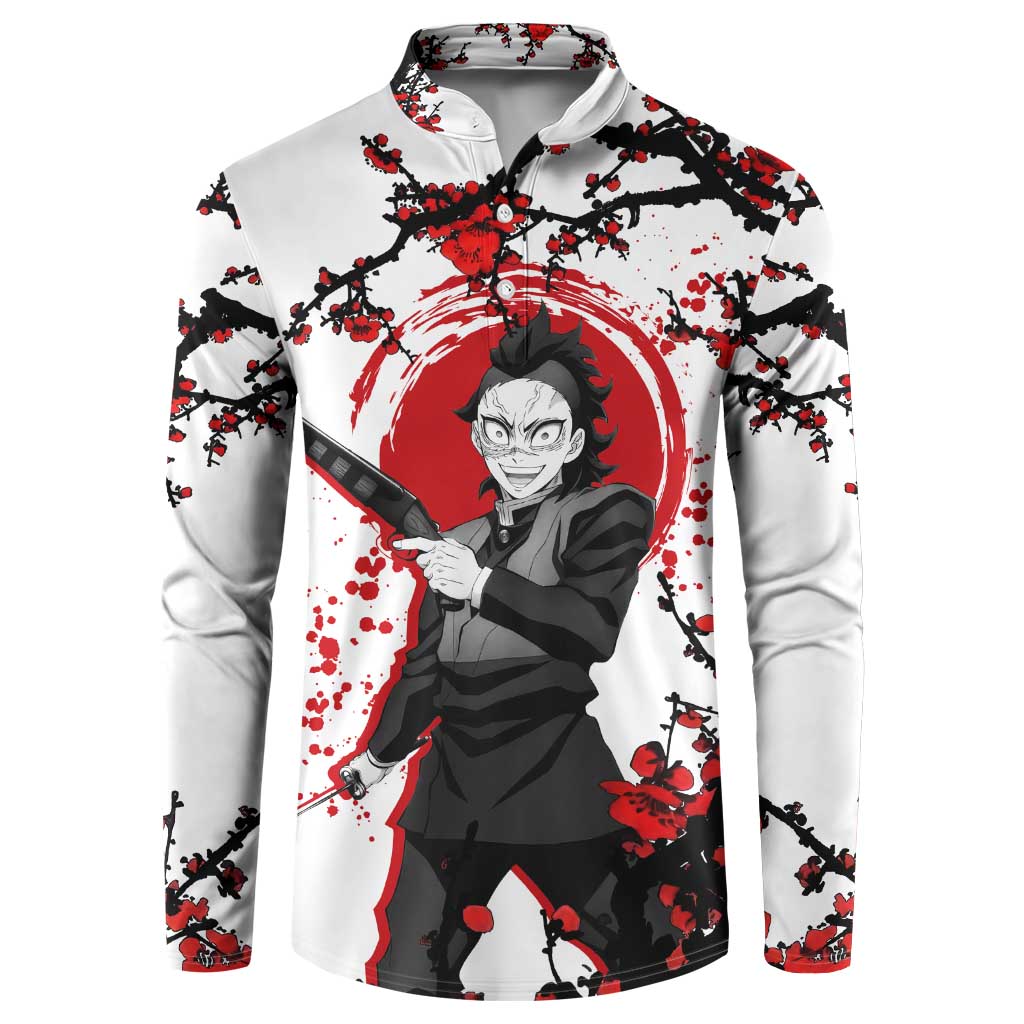 Shinazugawa Genya - Demon Slayer Button Sweatshirt Anime Japan Style