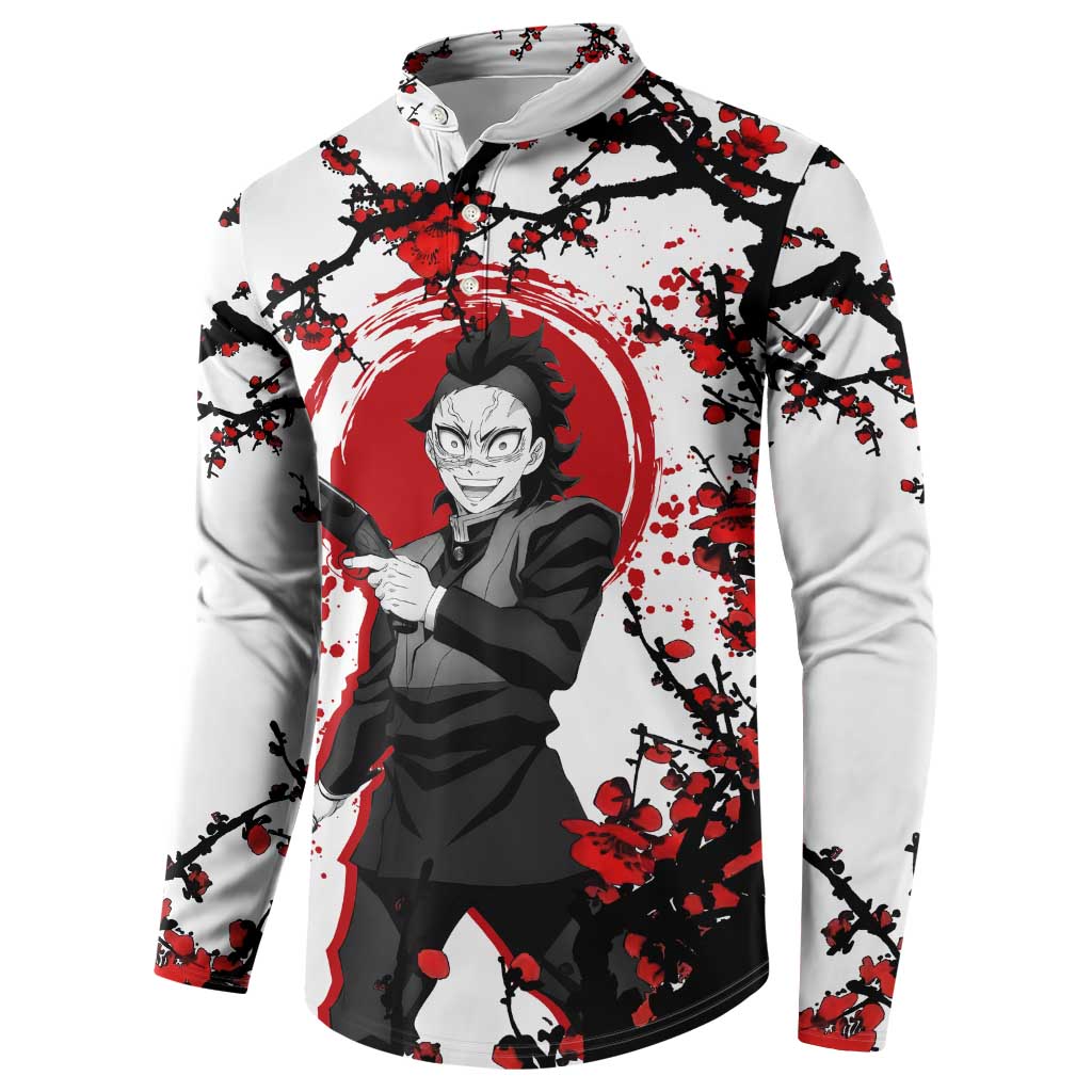 Shinazugawa Genya - Demon Slayer Button Sweatshirt Anime Japan Style