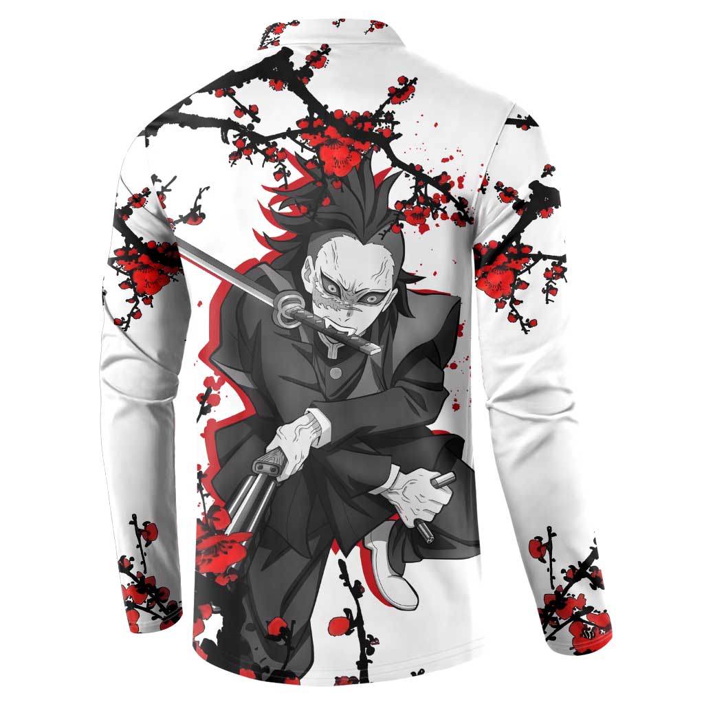 Shinazugawa Genya - Demon Slayer Button Sweatshirt Anime Japan Style