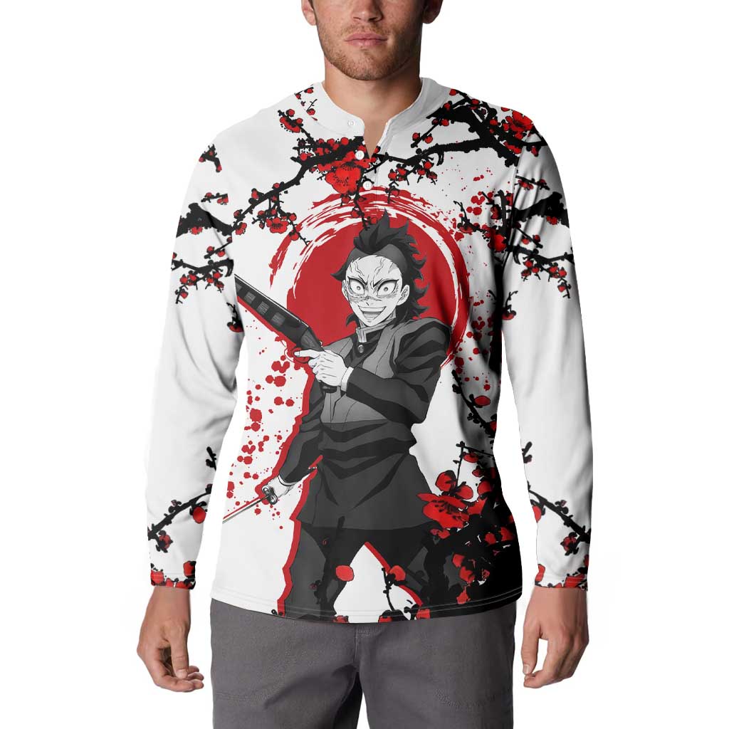 Shinazugawa Genya - Demon Slayer Button Sweatshirt Anime Japan Style