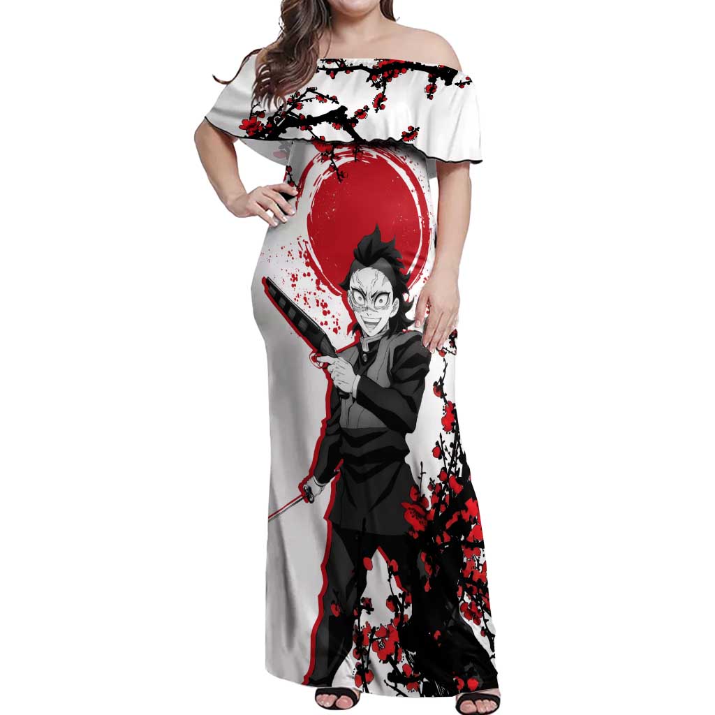 Shinazugawa Genya - Demon Slayer Off Shoulder Maxi Dress Anime Japan Style