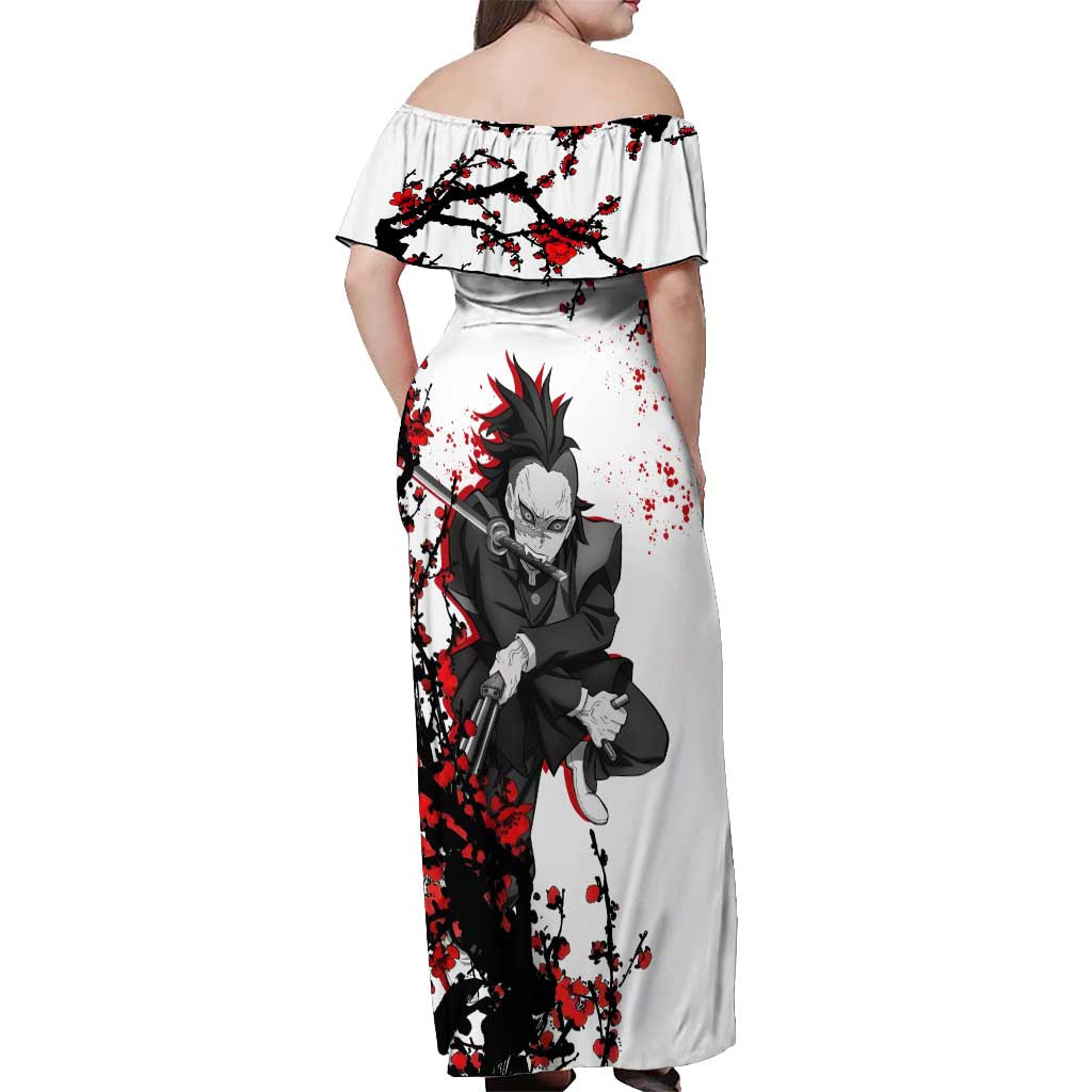 Shinazugawa Genya - Demon Slayer Off Shoulder Maxi Dress Anime Japan Style