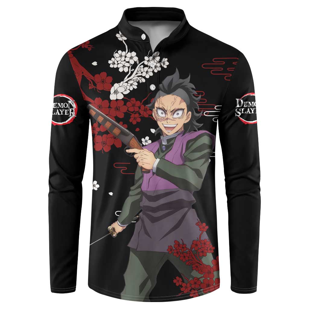 Shinazugawa Genya - Demon Slayer Button Sweatshirt Anime Japan Style