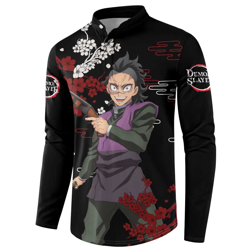 Shinazugawa Genya - Demon Slayer Button Sweatshirt Anime Japan Style