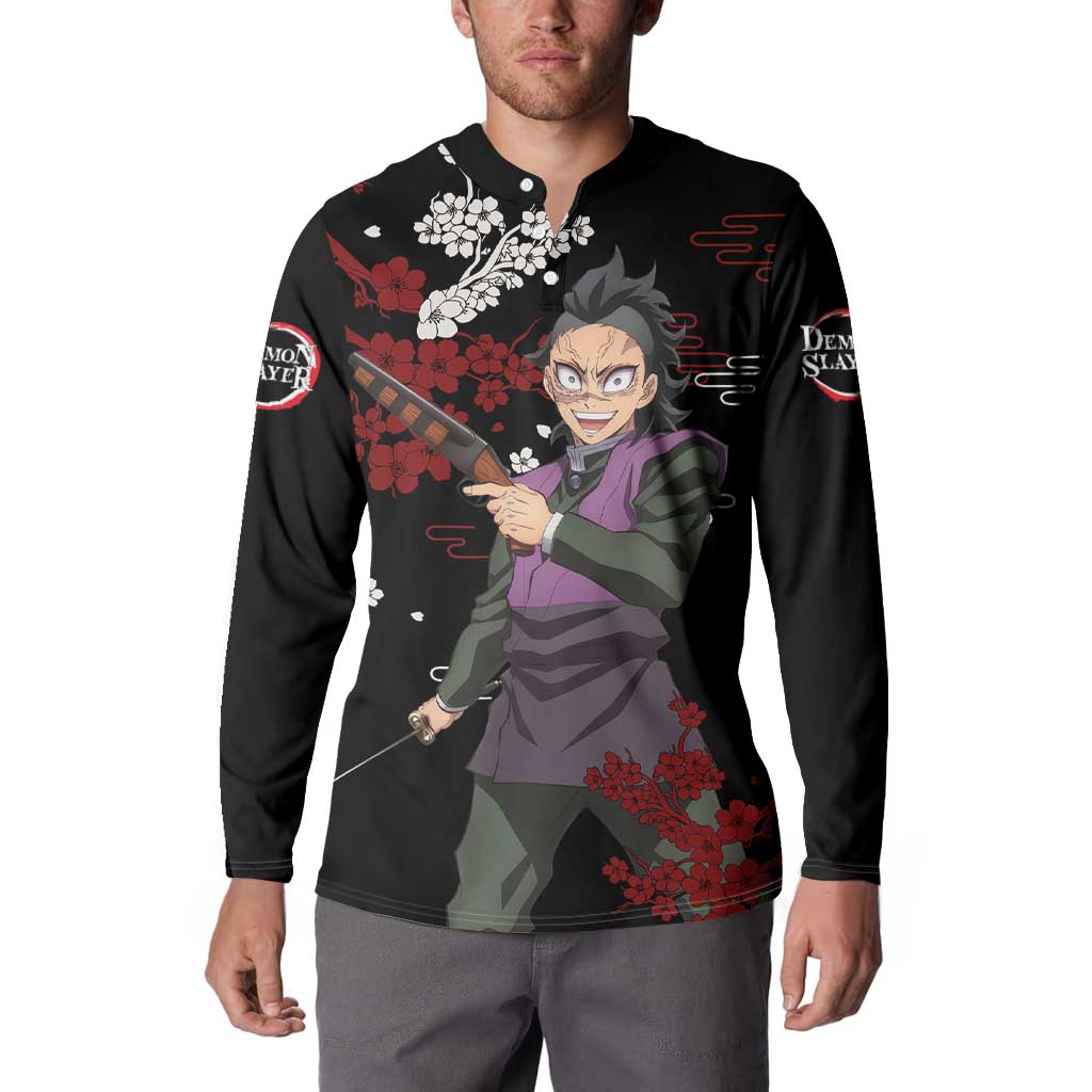 Shinazugawa Genya - Demon Slayer Button Sweatshirt Anime Japan Style