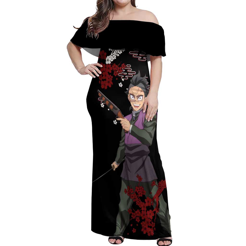 Shinazugawa Genya - Demon Slayer Off Shoulder Maxi Dress Anime Japan Style