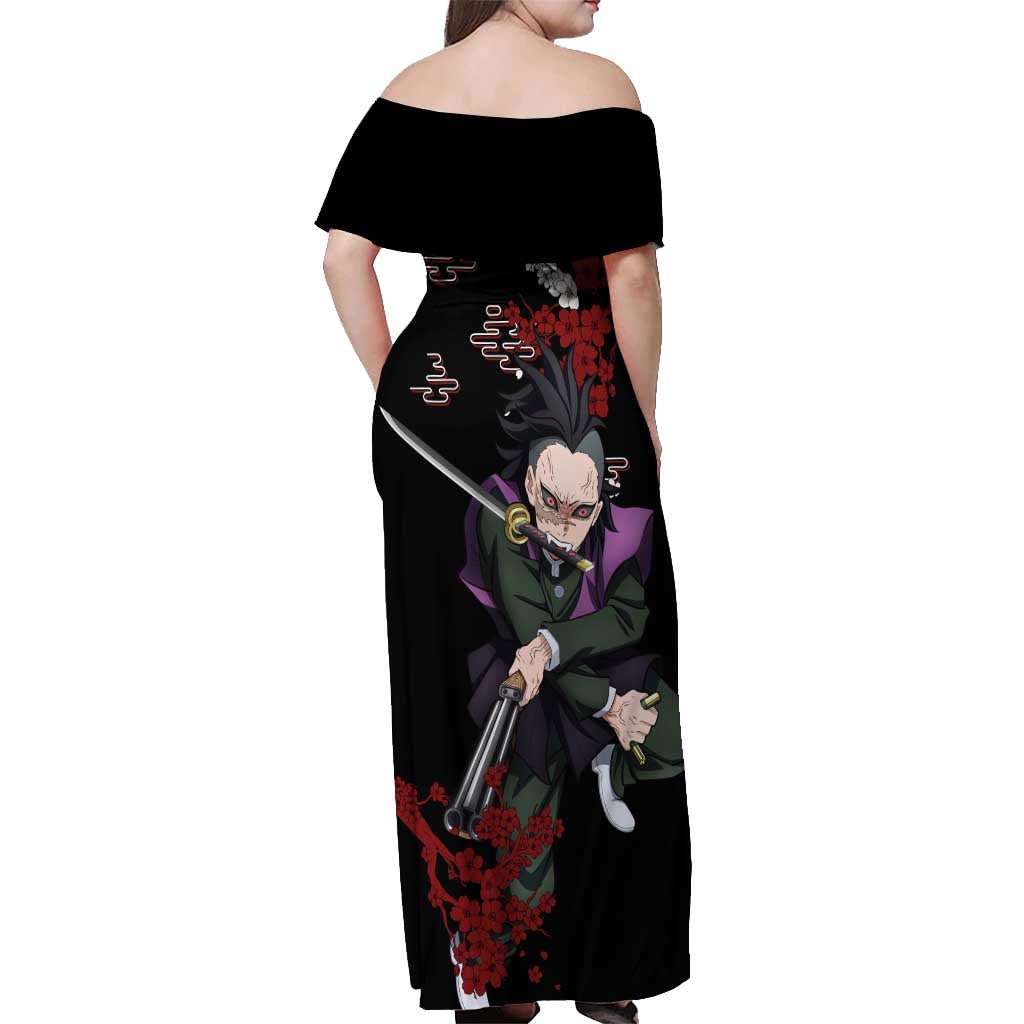 Shinazugawa Genya - Demon Slayer Off Shoulder Maxi Dress Anime Japan Style
