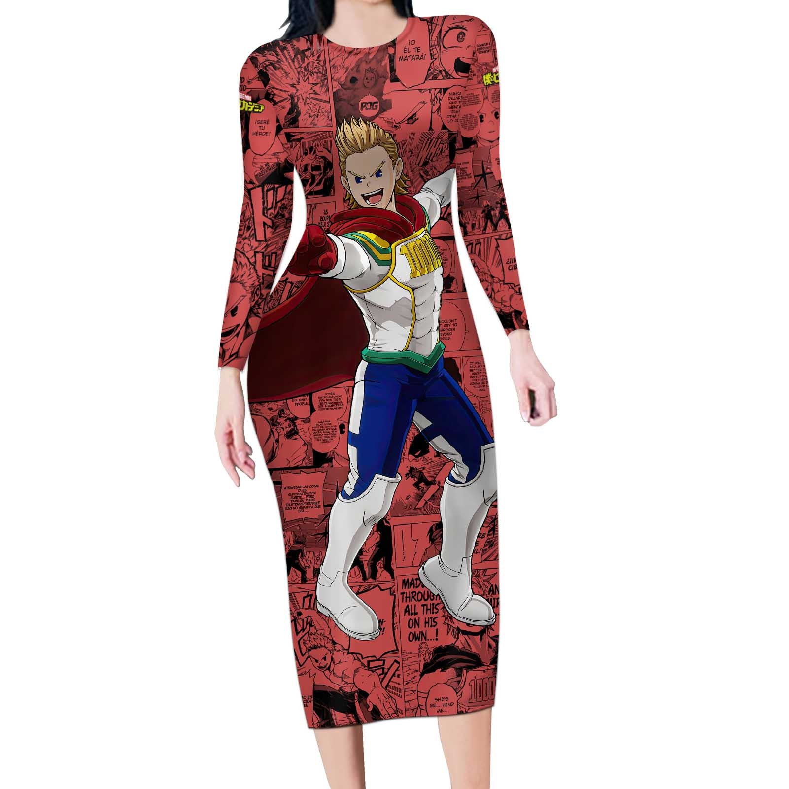 Mirio Toogata - My Hero Academia Long Sleeve Bodycon Dress Anime Mix Manga Style