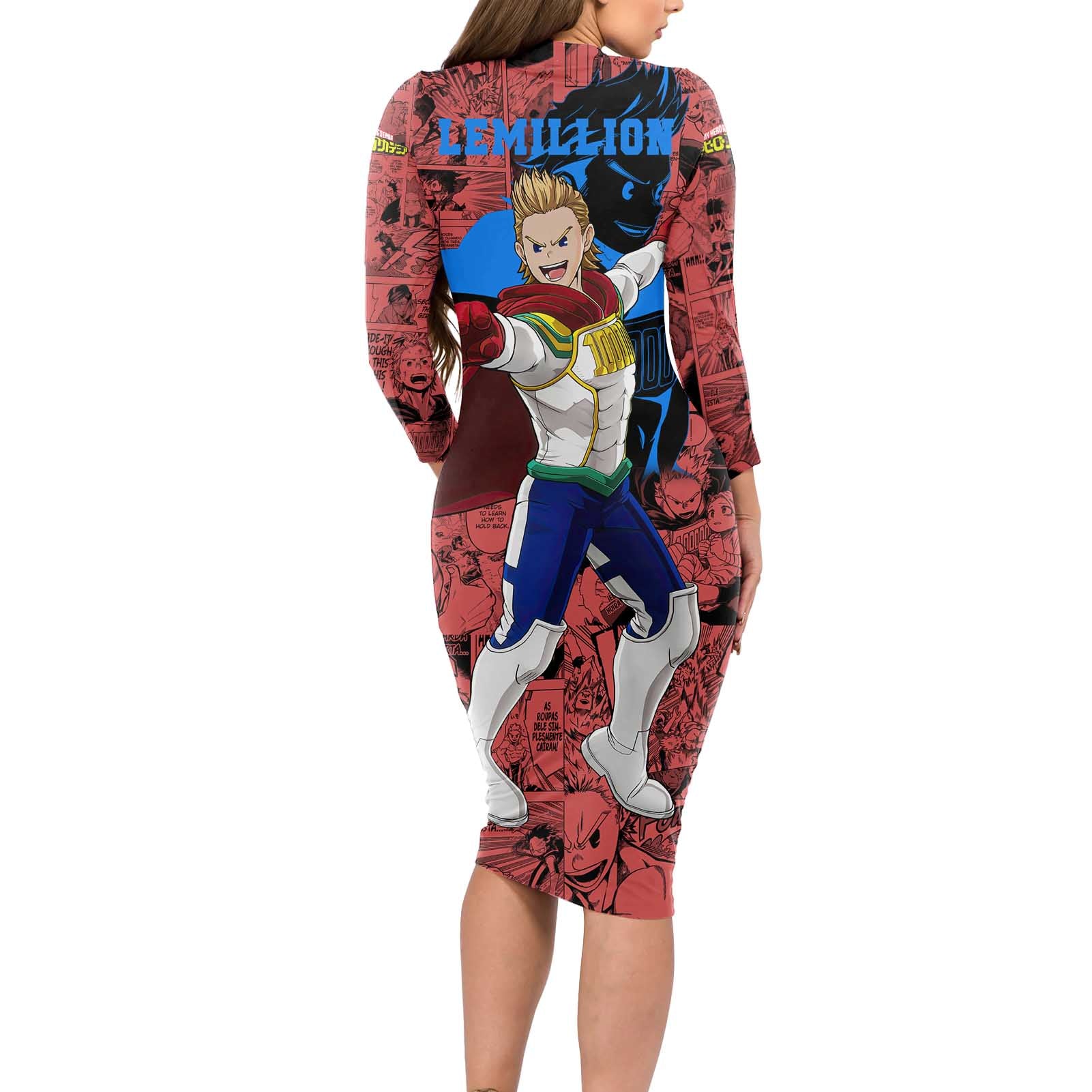 Mirio Toogata - My Hero Academia Long Sleeve Bodycon Dress Anime Mix Manga Style