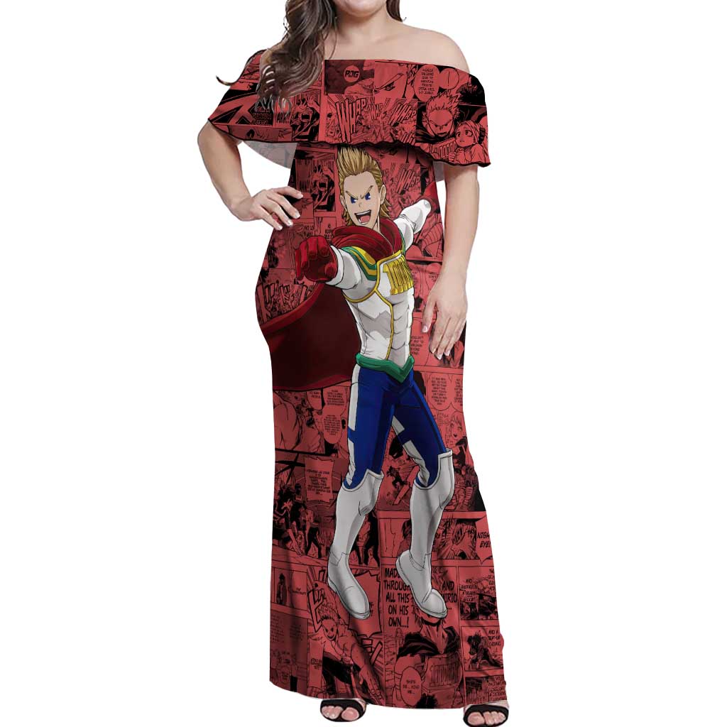 Mirio Toogata - My Hero Academia Off Shoulder Maxi Dress Anime Mix Manga Style