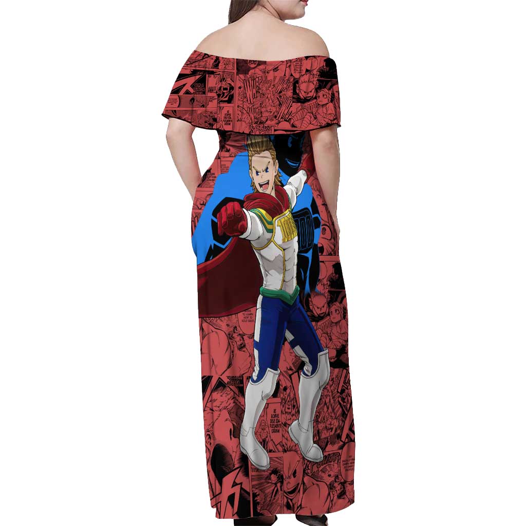 Mirio Toogata - My Hero Academia Off Shoulder Maxi Dress Anime Mix Manga Style