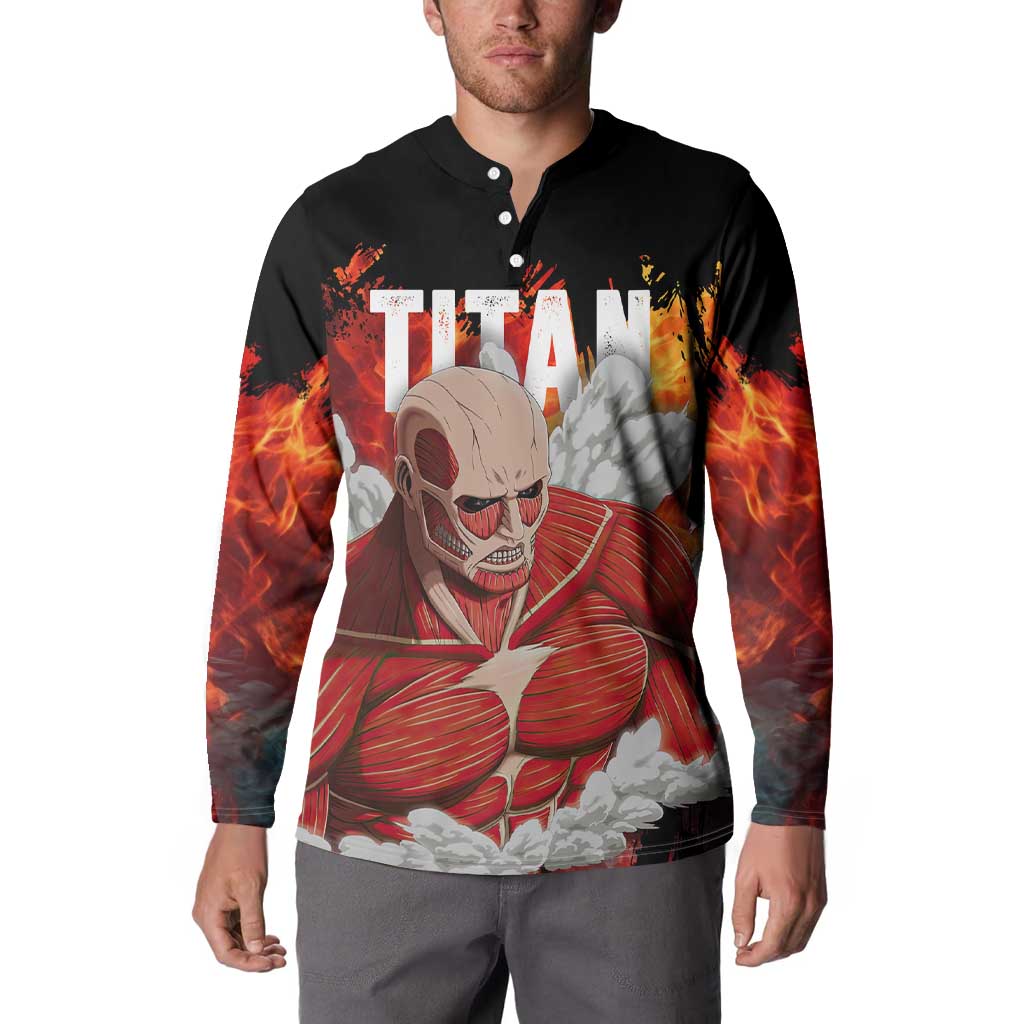 AOT Giant Titan - Attack On Titan Button Sweatshirt Anime Style