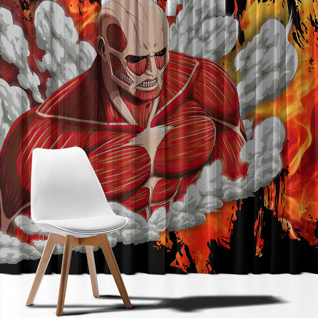 AOT Giant Titan - Attack On Titan Window Curtain Anime Style