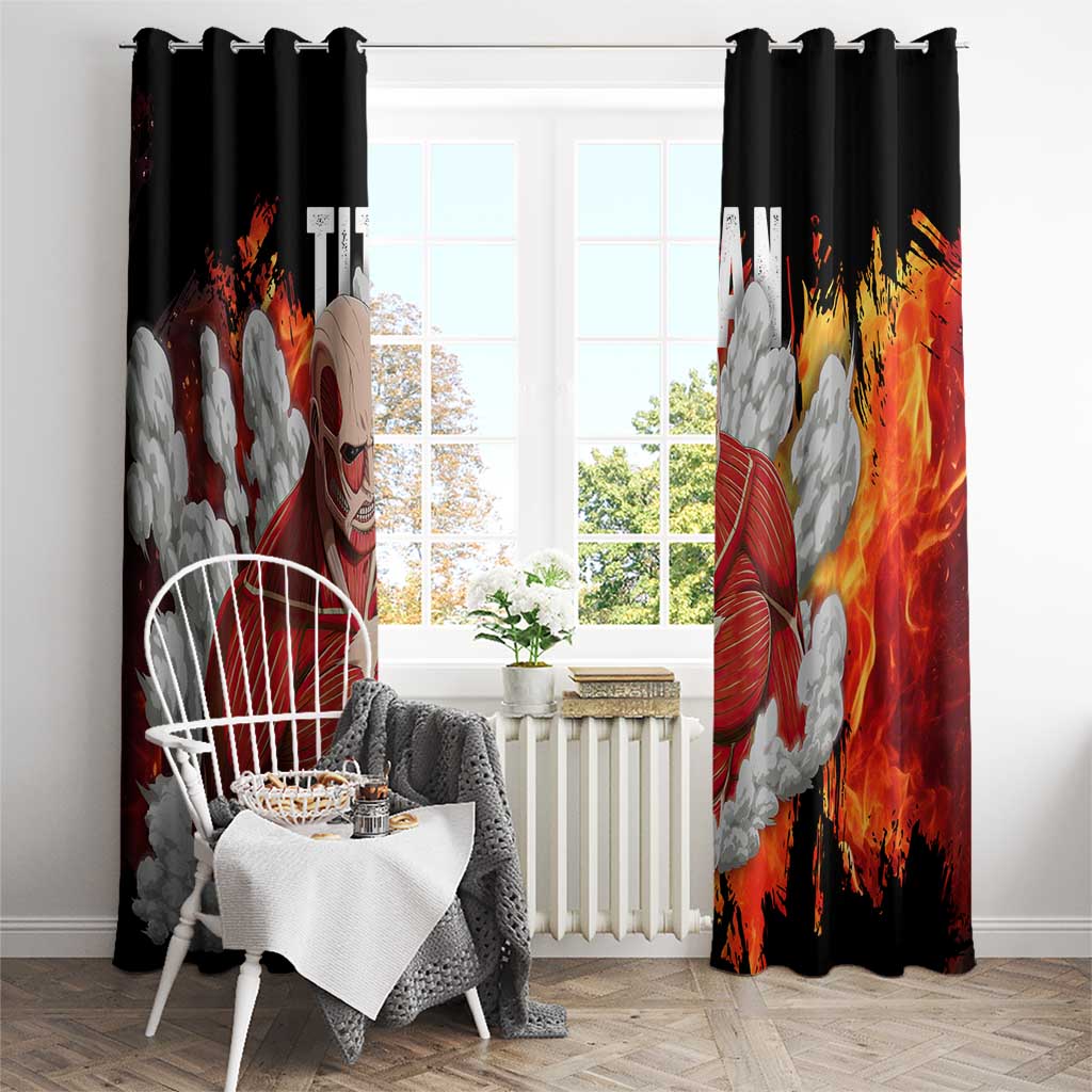 AOT Giant Titan - Attack On Titan Window Curtain Anime Style