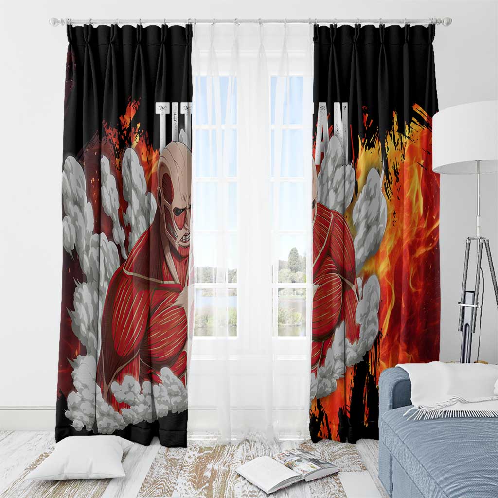 AOT Giant Titan - Attack On Titan Window Curtain Anime Style