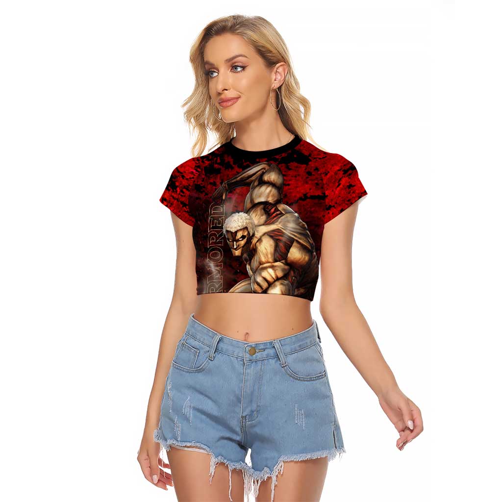 AOT Armored Titan - Attack On Titan Raglan Cropped T Shirt Anime Style