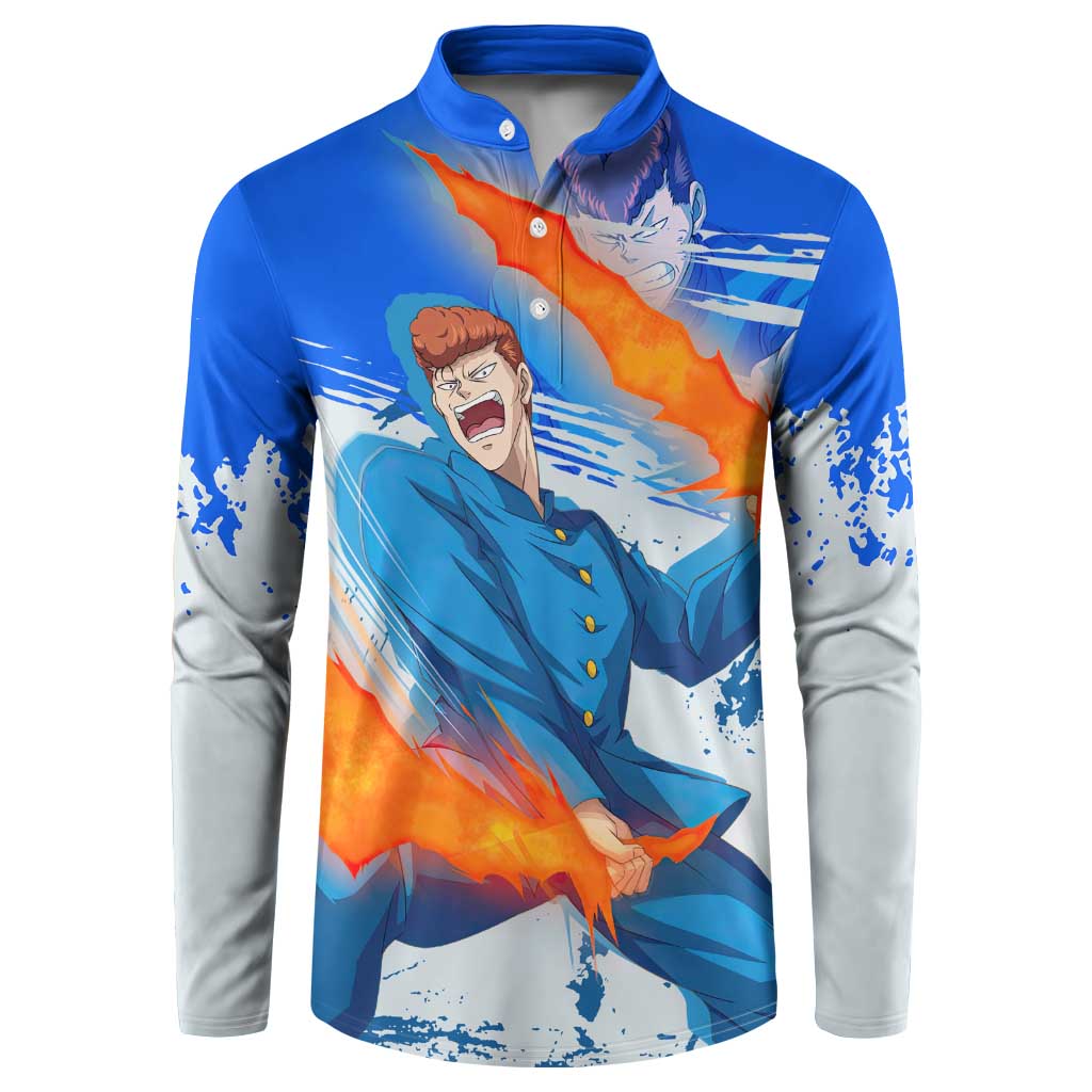 Kazuma Kuwabara - Yu yu Hakusho Button Sweatshirt Anime Style