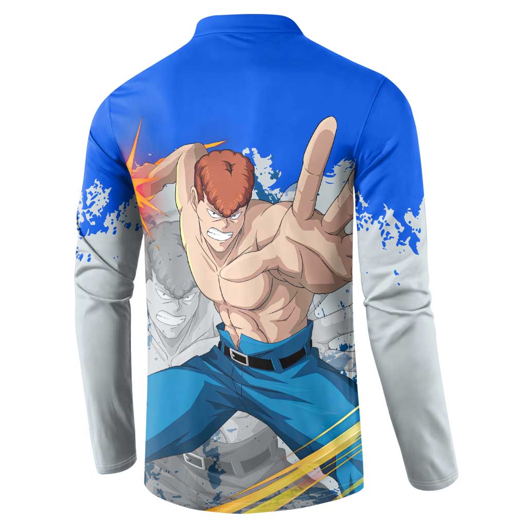 Kazuma Kuwabara - Yu yu Hakusho Button Sweatshirt Anime Style