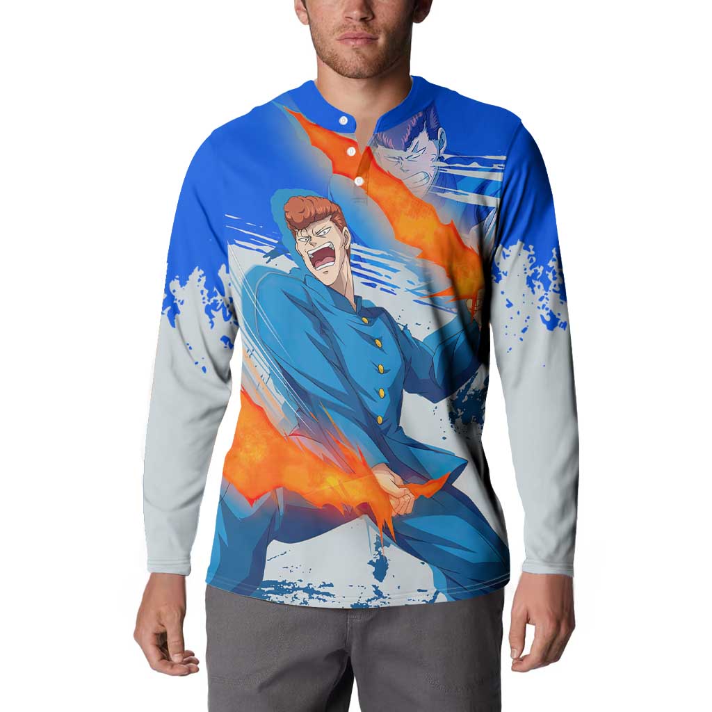 Kazuma Kuwabara - Yu yu Hakusho Button Sweatshirt Anime Style