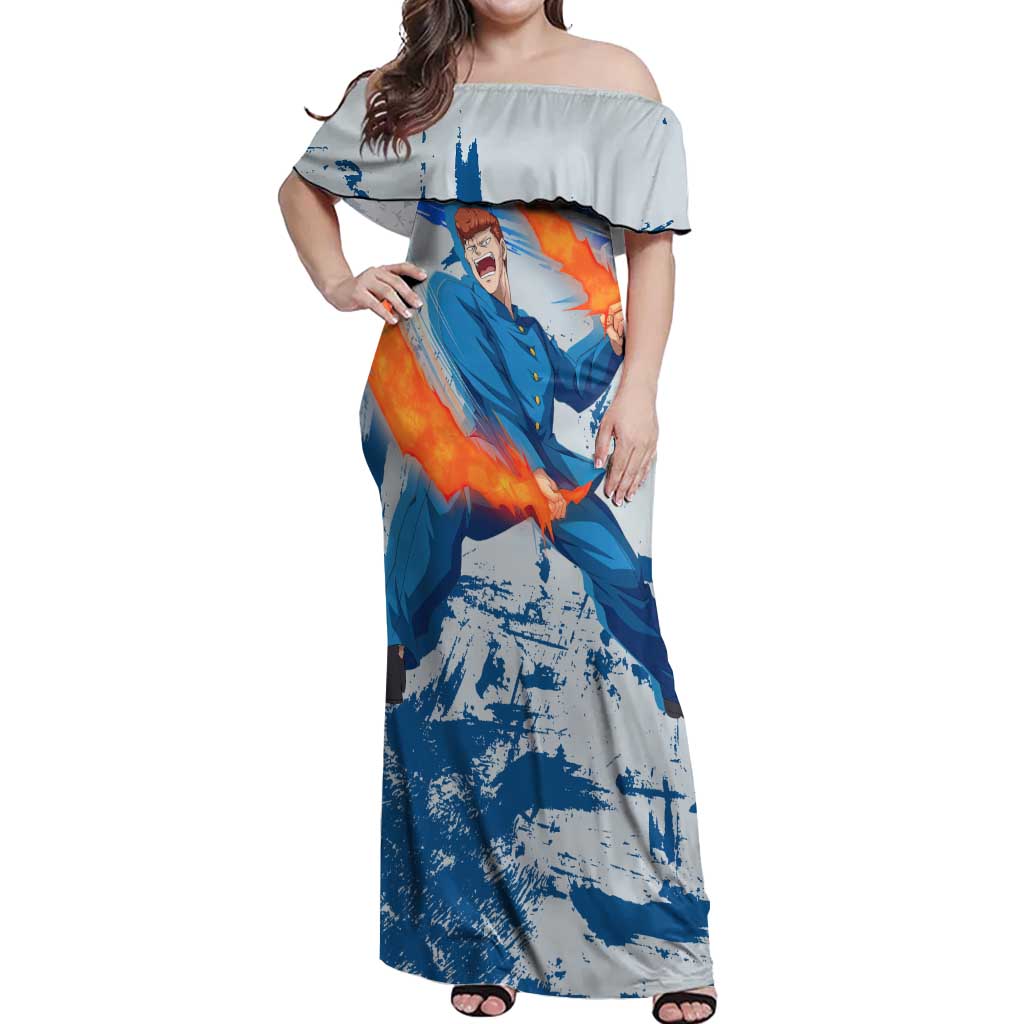 Kazuma Kuwabara - Yu yu Hakusho Off Shoulder Maxi Dress Anime Style