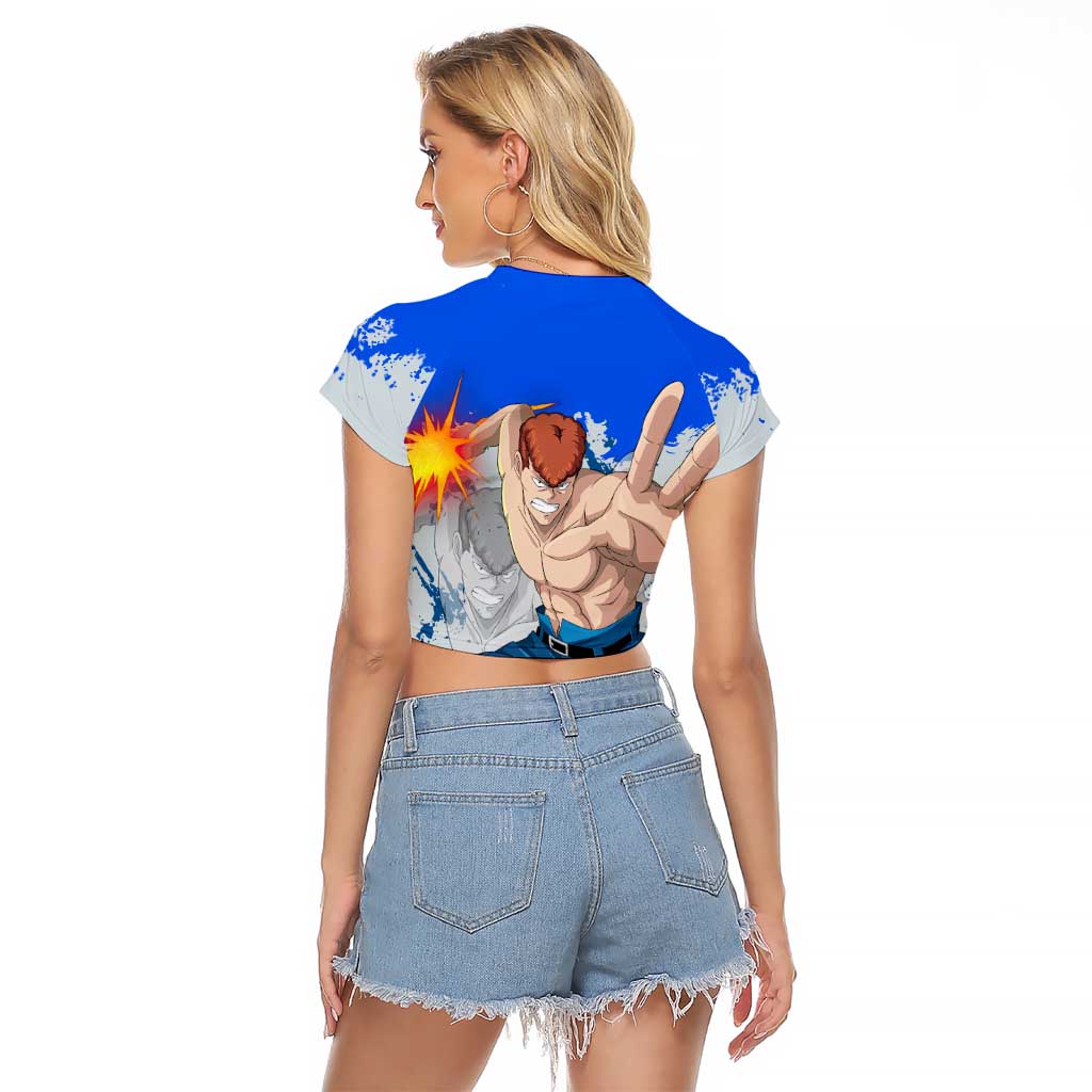 Kazuma Kuwabara - Yu yu Hakusho Raglan Cropped T Shirt Anime Style
