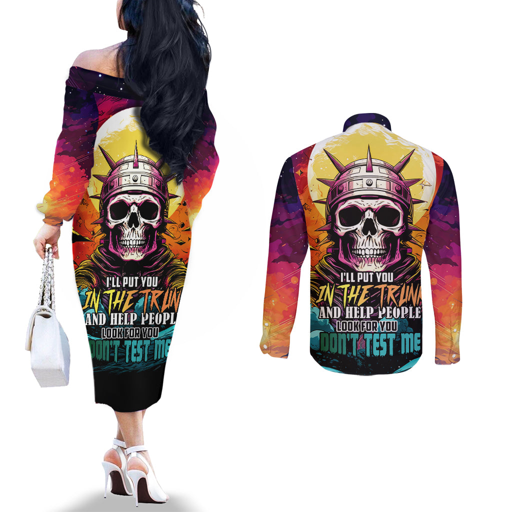 skull-space-couples-matching-off-the-shoulder-long-sleeve-dress-and-long-sleeve-button-shirts-ill-put-you-in-the-trunk