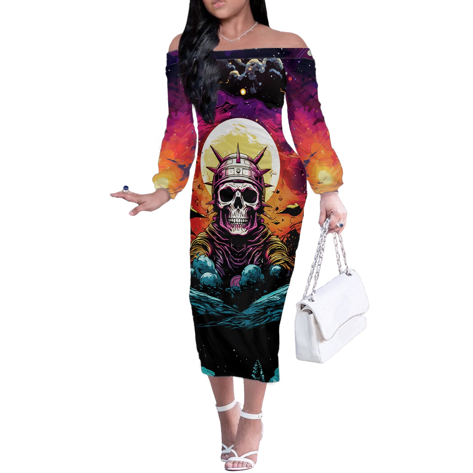 skull-space-off-the-shoulder-long-sleeve-dress-ill-put-you-in-the-trunk