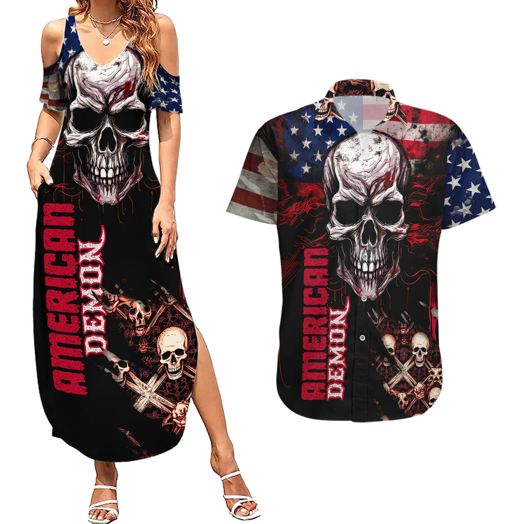 skull-couples-matching-summer-maxi-dress-and-hawaiian-shirt-american-demon