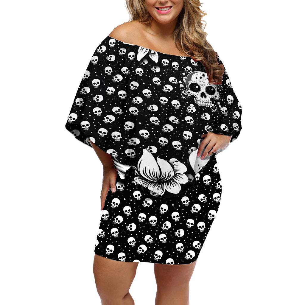 skull-off-shoulder-short-dress-cute-skull-fun-and-floral