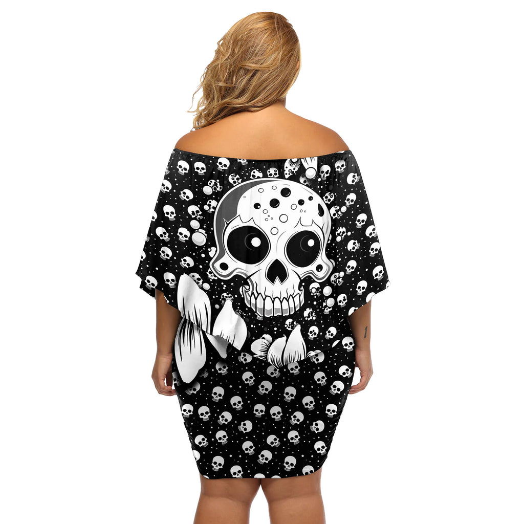 skull-off-shoulder-short-dress-cute-skull-fun-and-floral
