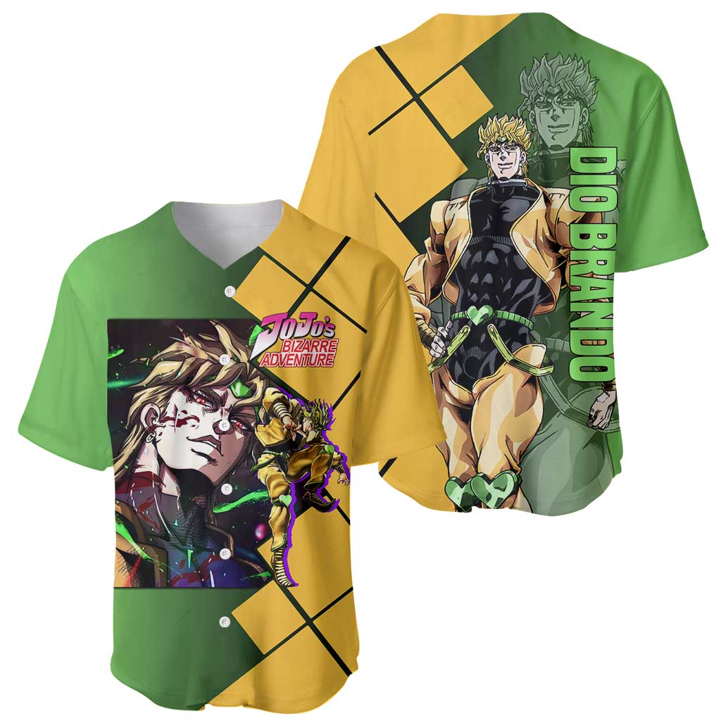Dio Brando JoJo's Bizarre Adventure Baseball Jersey with The World Stand Pose and Villainous Power Design - The Mazicc