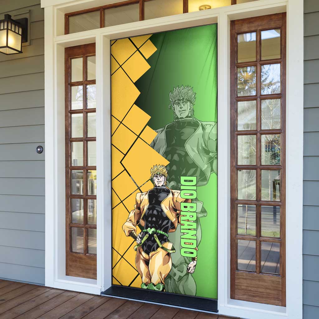 Dio Brando JoJo's Bizarre Adventure Door Cover with The World Stand Pose and Villainous Power Design - The Mazicc