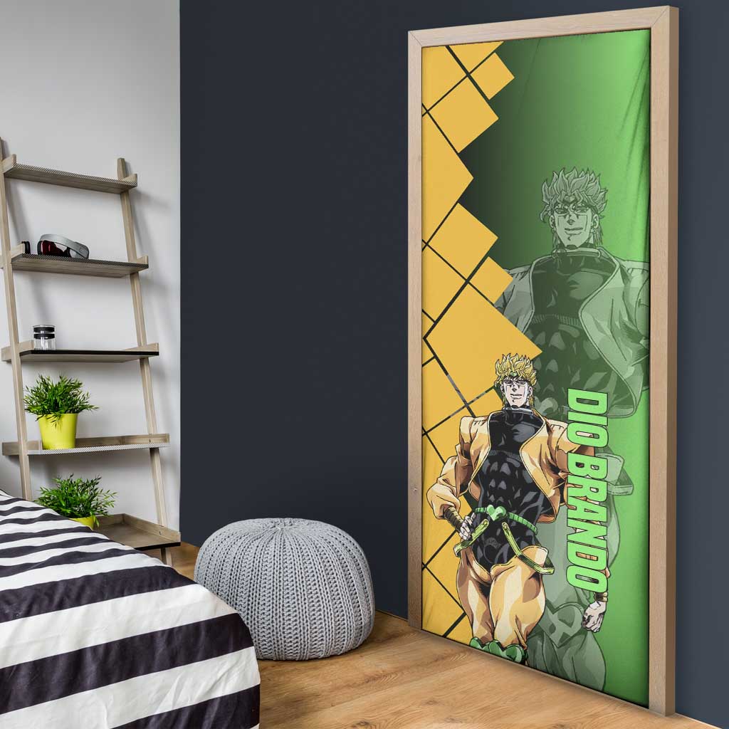 Dio Brando JoJo's Bizarre Adventure Door Cover with The World Stand Pose and Villainous Power Design - The Mazicc