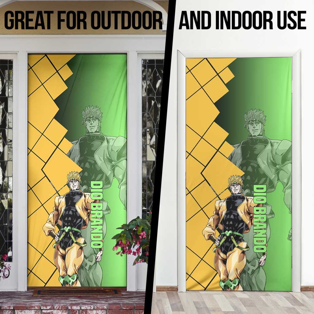 Dio Brando JoJo's Bizarre Adventure Door Cover with The World Stand Pose and Villainous Power Design - The Mazicc