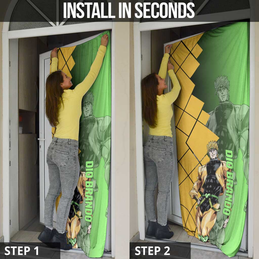 Dio Brando JoJo's Bizarre Adventure Door Cover with The World Stand Pose and Villainous Power Design - The Mazicc