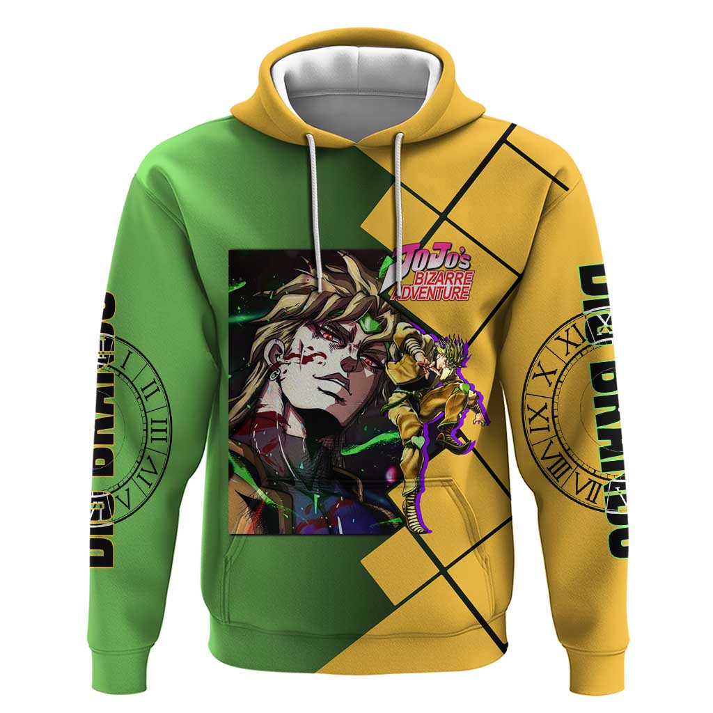 Dio Brando JoJo's Bizarre Adventure Hoodie with The World Stand Pose and Villainous Power Design - The Mazicc