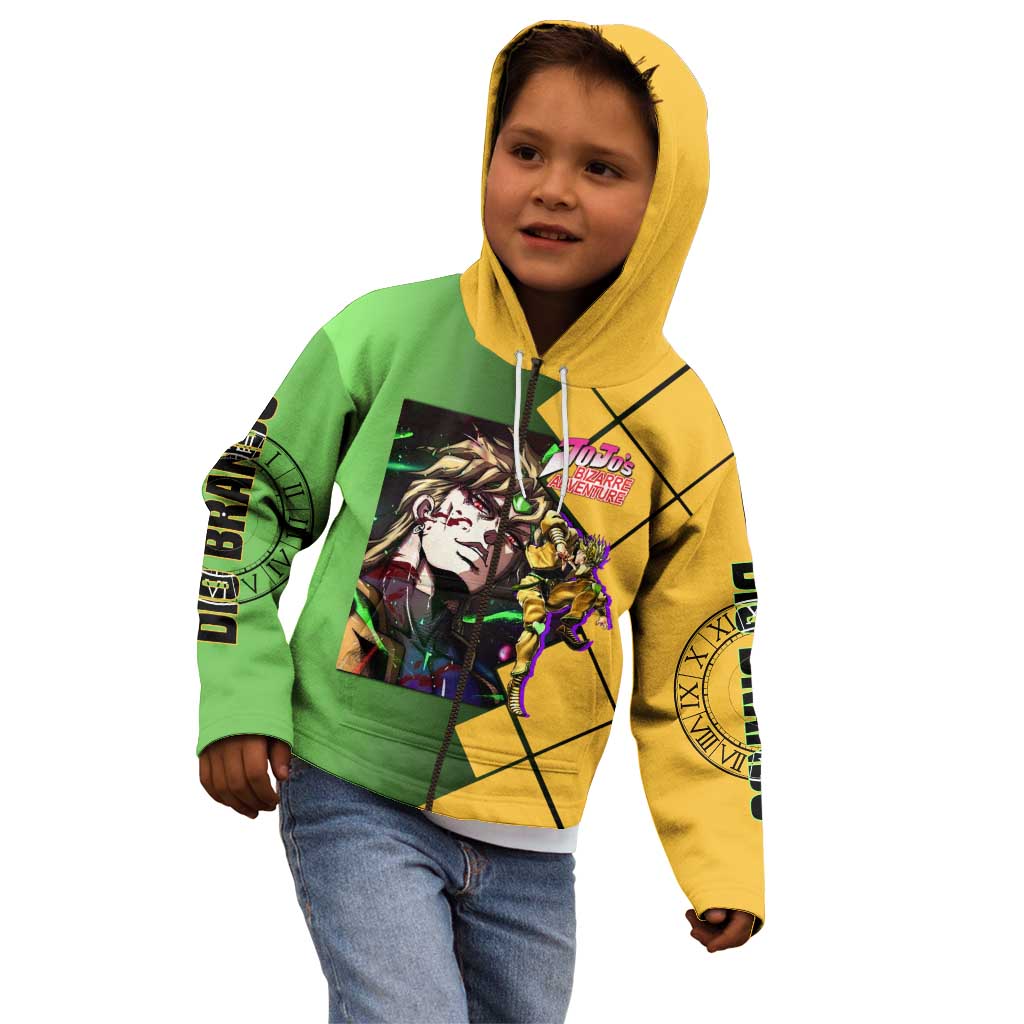 Dio Brando JoJo's Bizarre Adventure Kid Hoodie with The World Stand Pose and Villainous Power Design - The Mazicc