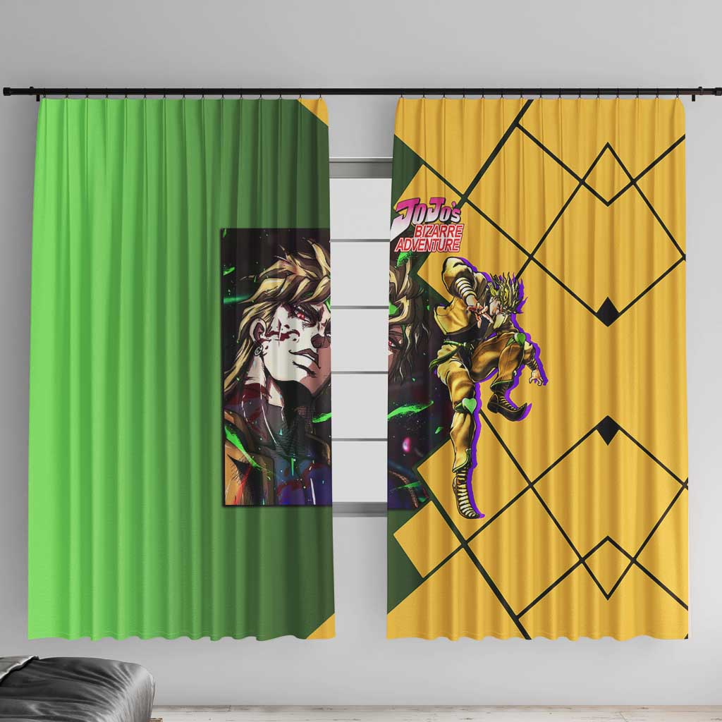 Dio Brando JoJo's Bizarre Adventure Window Curtain with The World Stand Pose and Villainous Power Design - The Mazicc