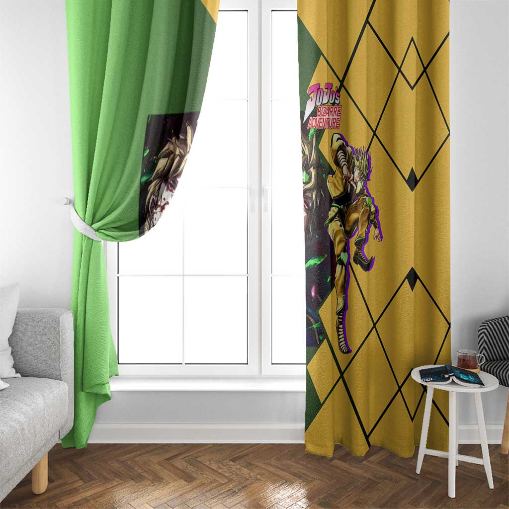 Dio Brando JoJo's Bizarre Adventure Window Curtain with The World Stand Pose and Villainous Power Design - The Mazicc