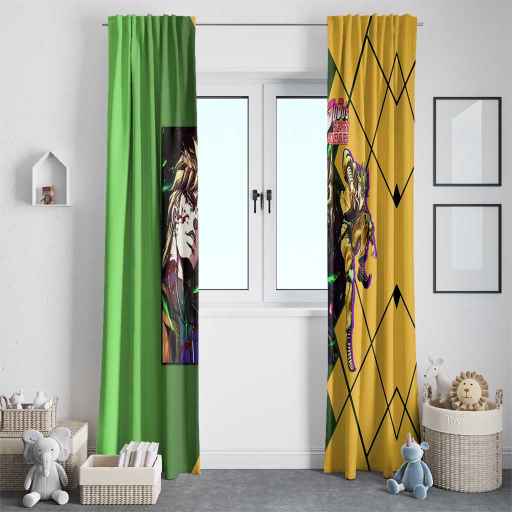 Dio Brando JoJo's Bizarre Adventure Window Curtain with The World Stand Pose and Villainous Power Design - The Mazicc
