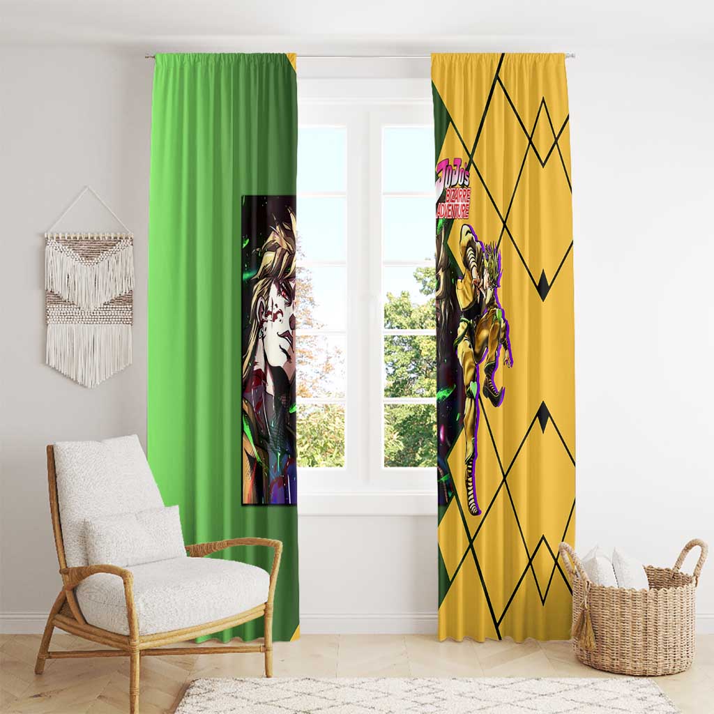Dio Brando JoJo's Bizarre Adventure Window Curtain with The World Stand Pose and Villainous Power Design - The Mazicc